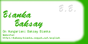 bianka baksay business card